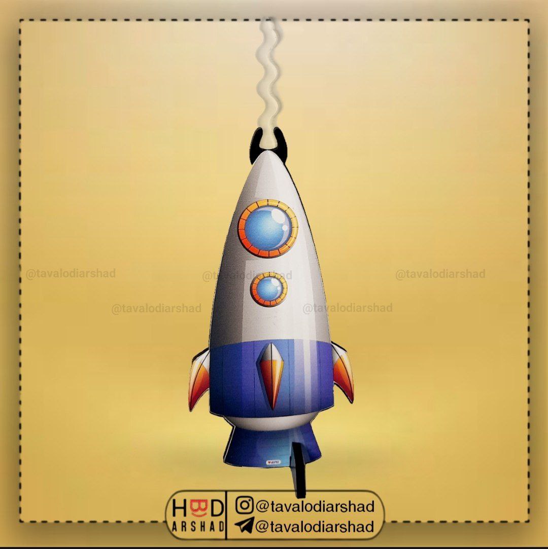 شمع استند عروسکی موشک 